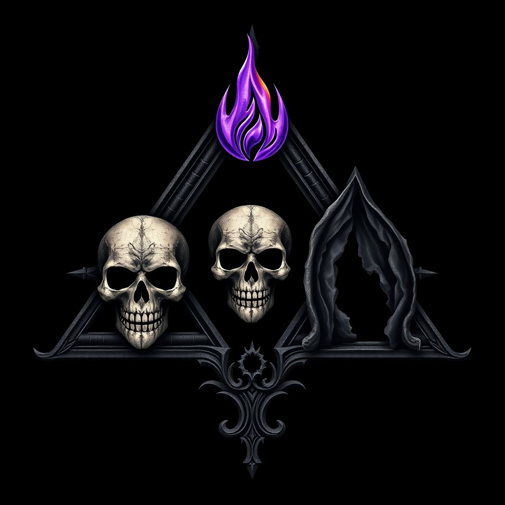 A visually striking logo featuring a triangle shape with three distinctive symbols, one in each corner