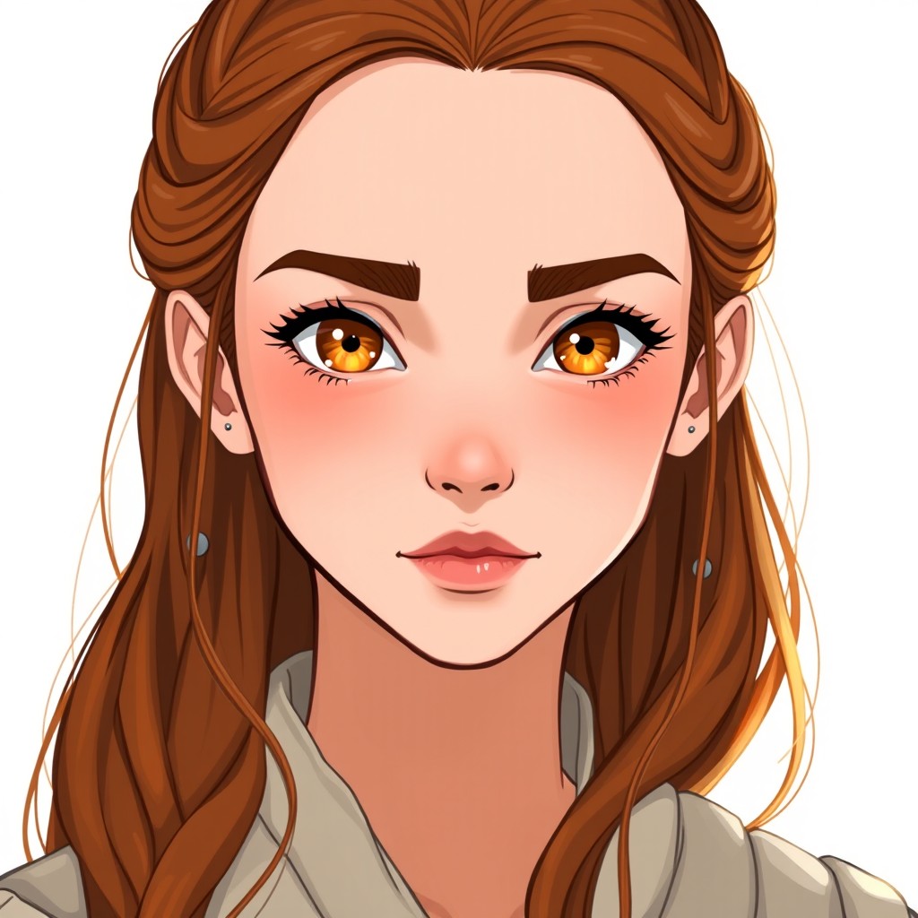 A 24-year-old woman with a delicate yet strong face