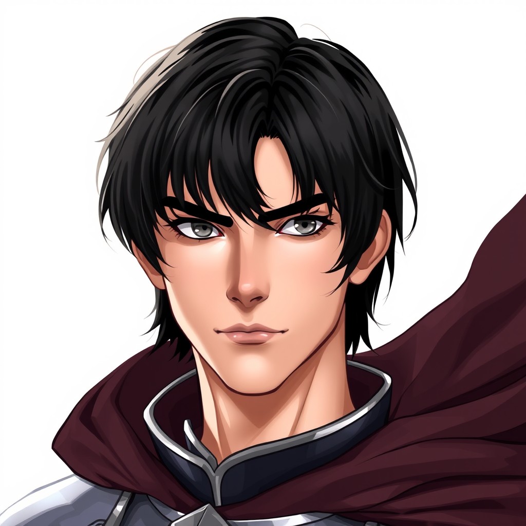 An androgynous semi-feminine face of a young nobleman aged between 25 and 28 years