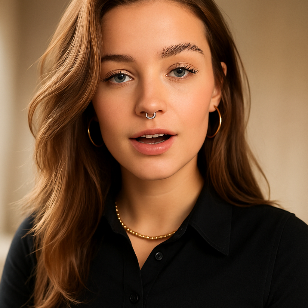 Confident Young Woman with Edgy Style - AI-Generated Image