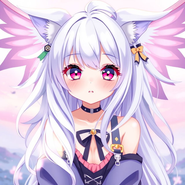 A hot kawaii anime waifu character design featuring adorable animal ears