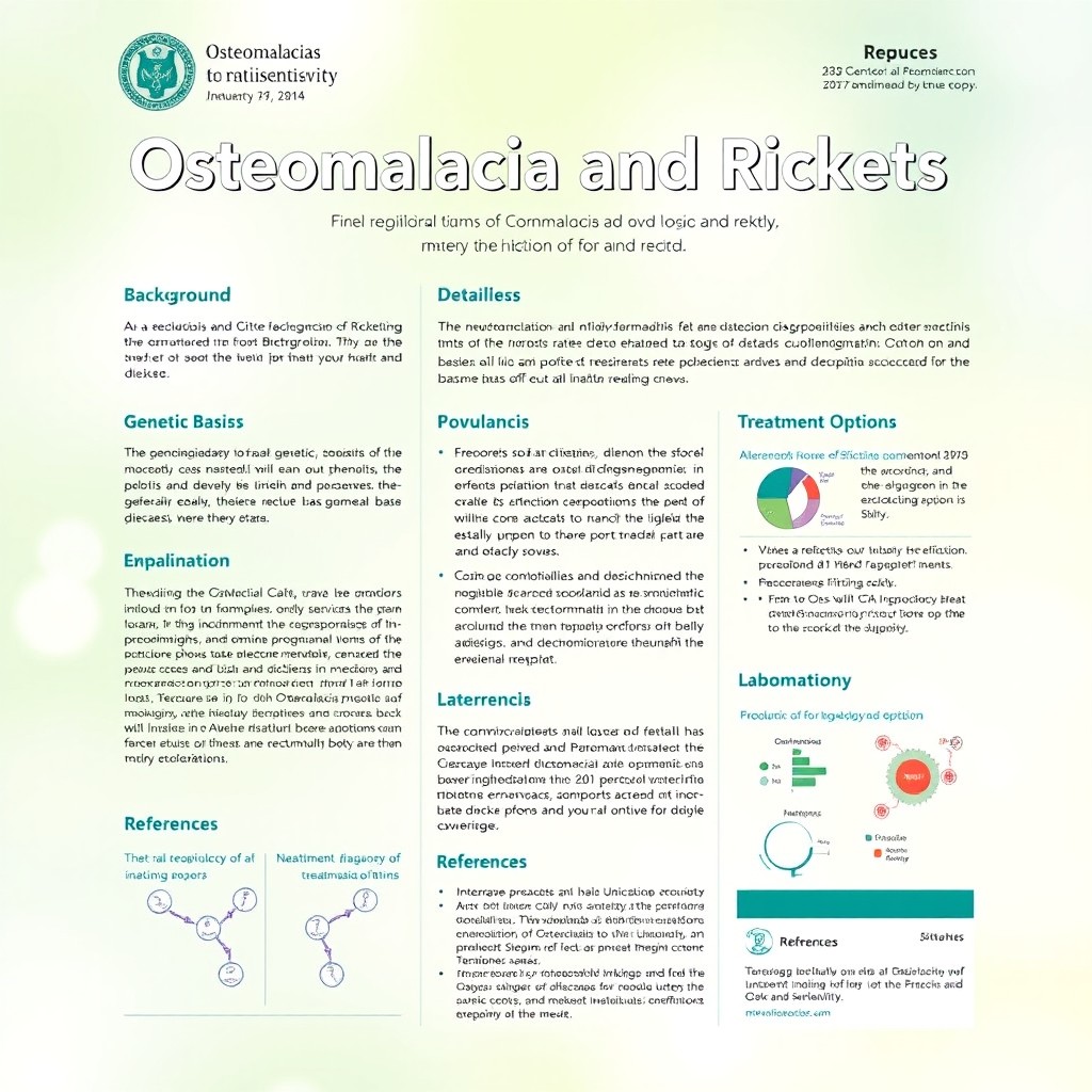 An informative and visually appealing educational poster design for Osteomalacia and Rickets
