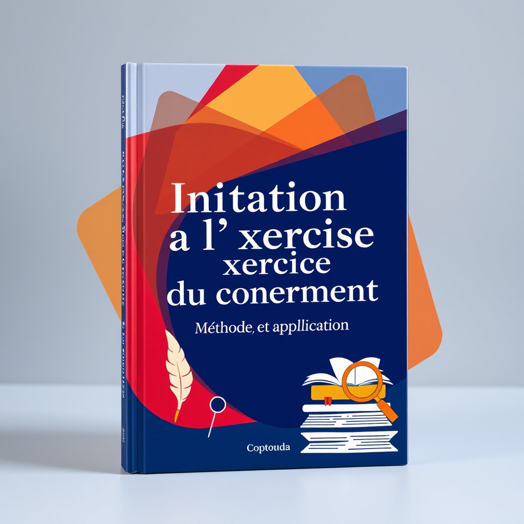 A captivating book cover design for a title about 'Initiation à l'exercice du commentaire : Méthode et application'