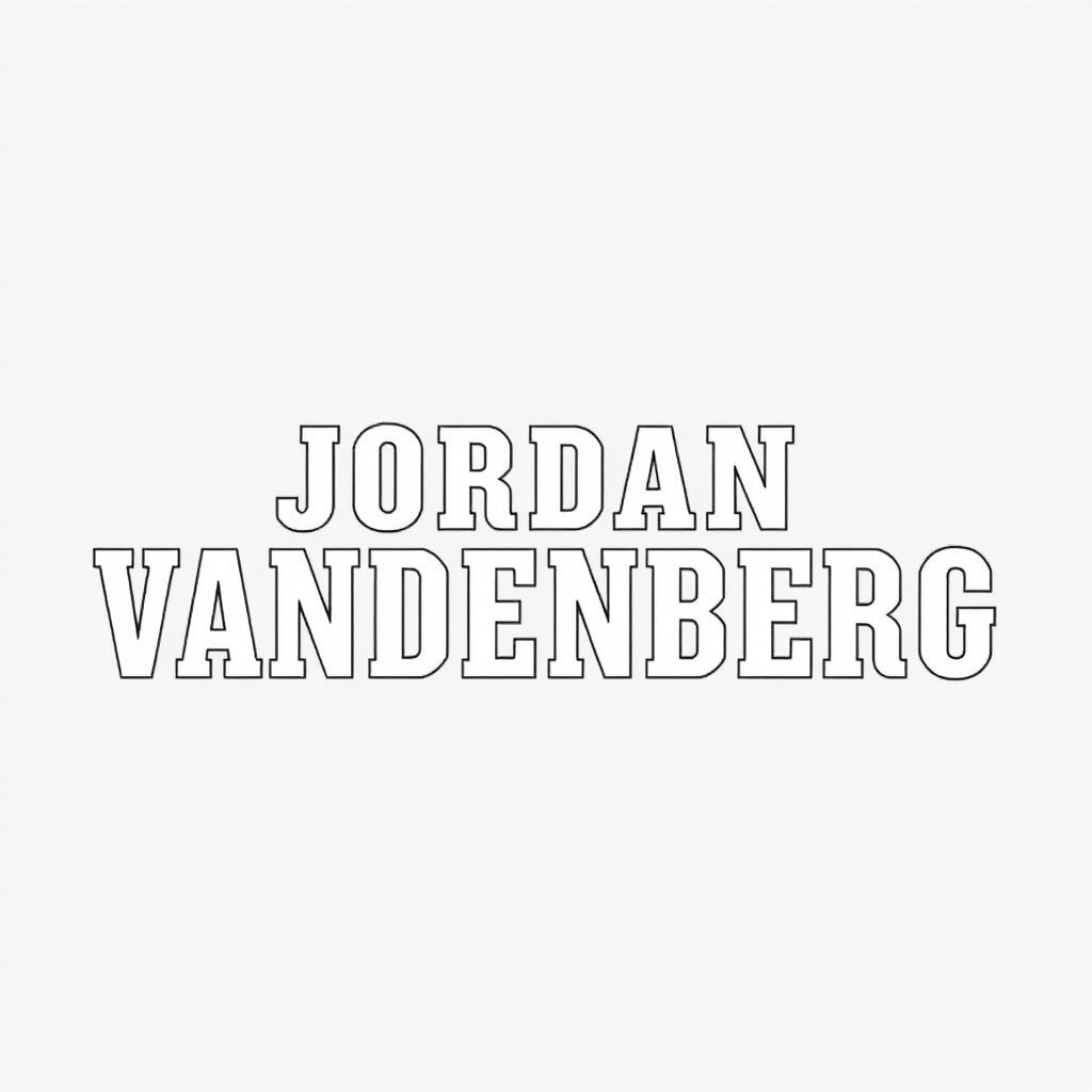 An image featuring a text design that includes the name 'JORDAN VANDENBERG' in a bold, prominent font