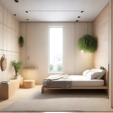 The design of the room incorporates elements that assist aphasic individuals in their daily activities.