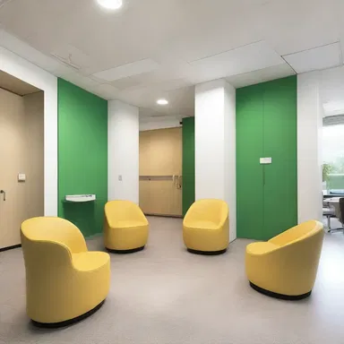 The architects and interior designers created a space that was friendly to aphasic patients, considering their specific needs and preferences.