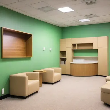 The architects and interior designers created a space that was friendly to aphasic patients, considering their specific needs and preferences.