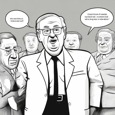 The editorial cartoon depicted a political leader as an aphasic, mocking their hindered ability to communicate coherently.