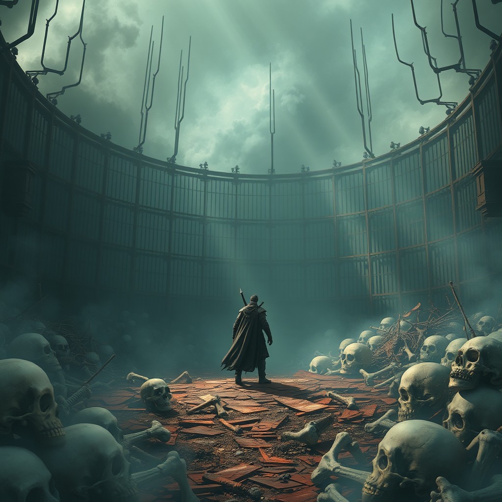 A design that emphasizes the oppressive atmosphere of the battle setting