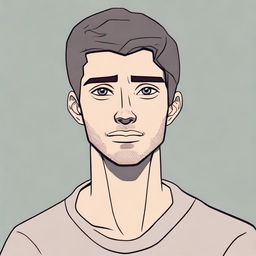 Animated, detailed depiction of a 25-year-old male showing a clearly visible sad expression