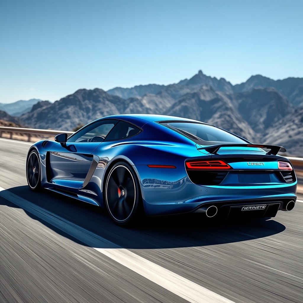 A stunning sports car that combines the front design of a Porsche Panamera with the rear design of an Audi R8