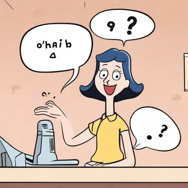 In the cartoon, the character's aphonia is depicted hilariously by showing speech bubbles with a question mark instead of actual speech.