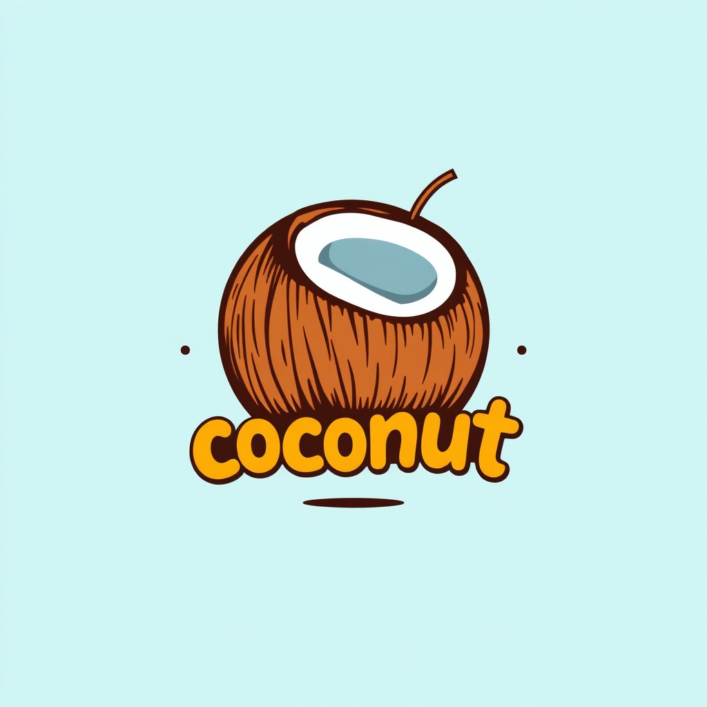 A unique and modern coconut logo designed in the style of Stefan Sagmeister