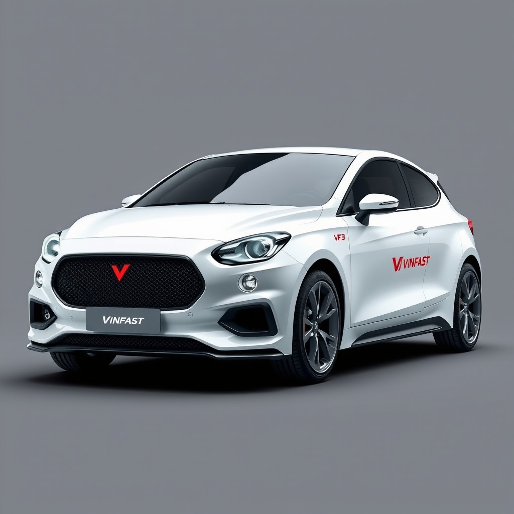 Design a car featuring the VinFast logo, inspired by the VF3 style