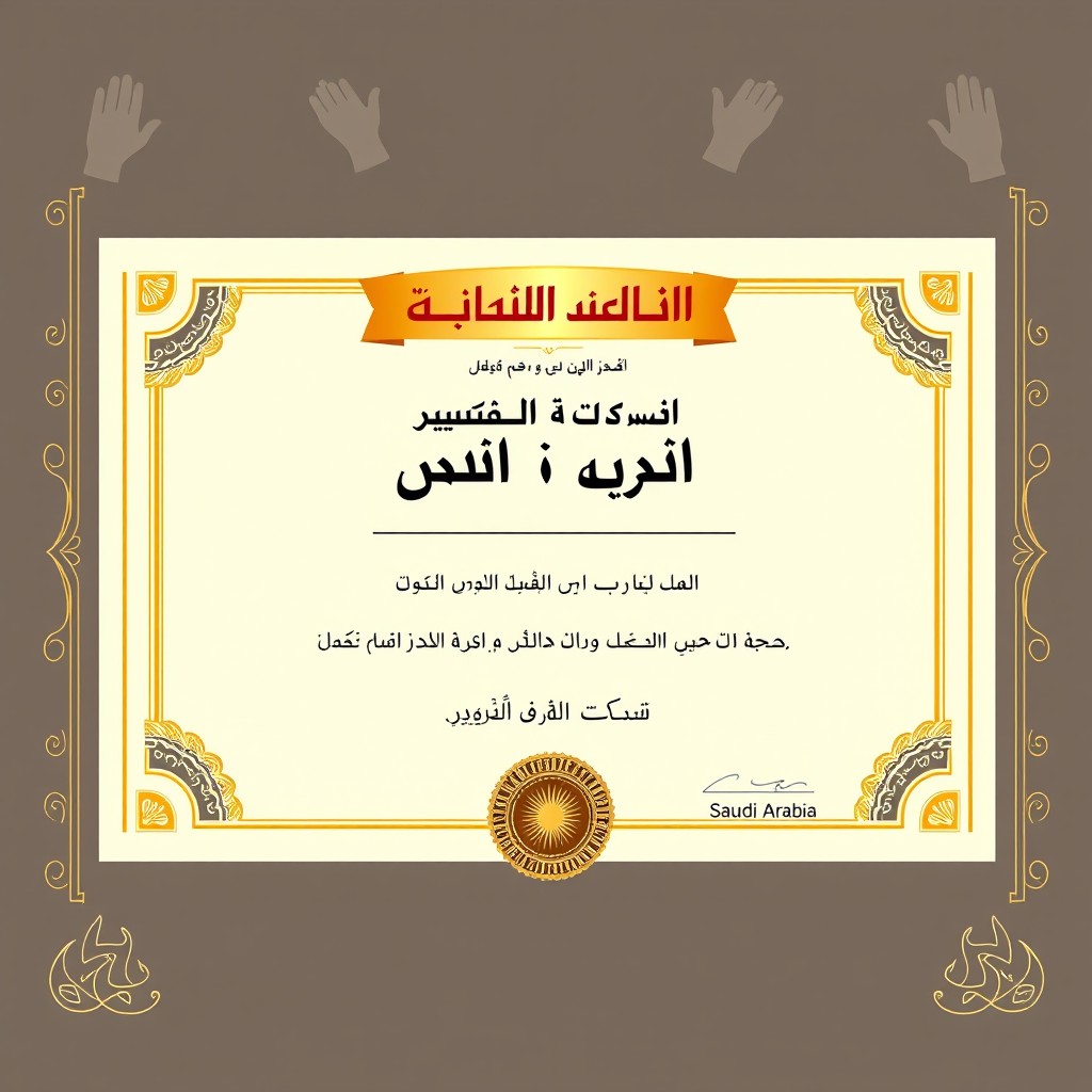 A visually appealing volunteer certificate featuring the name 'محمد عبدالله المكرمي' prominently displayed