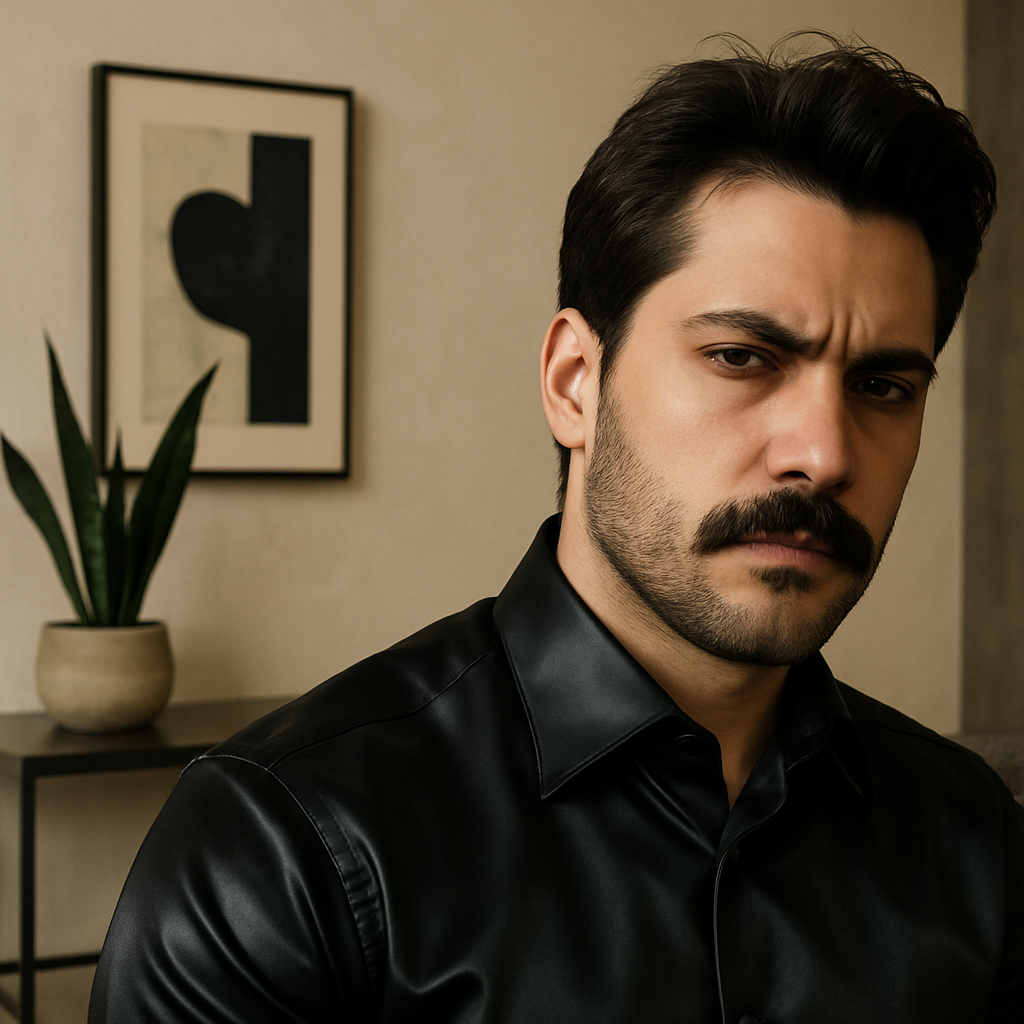 Beautiful modern and classic background for a professional image like modeling. My shiny black classic shirt.