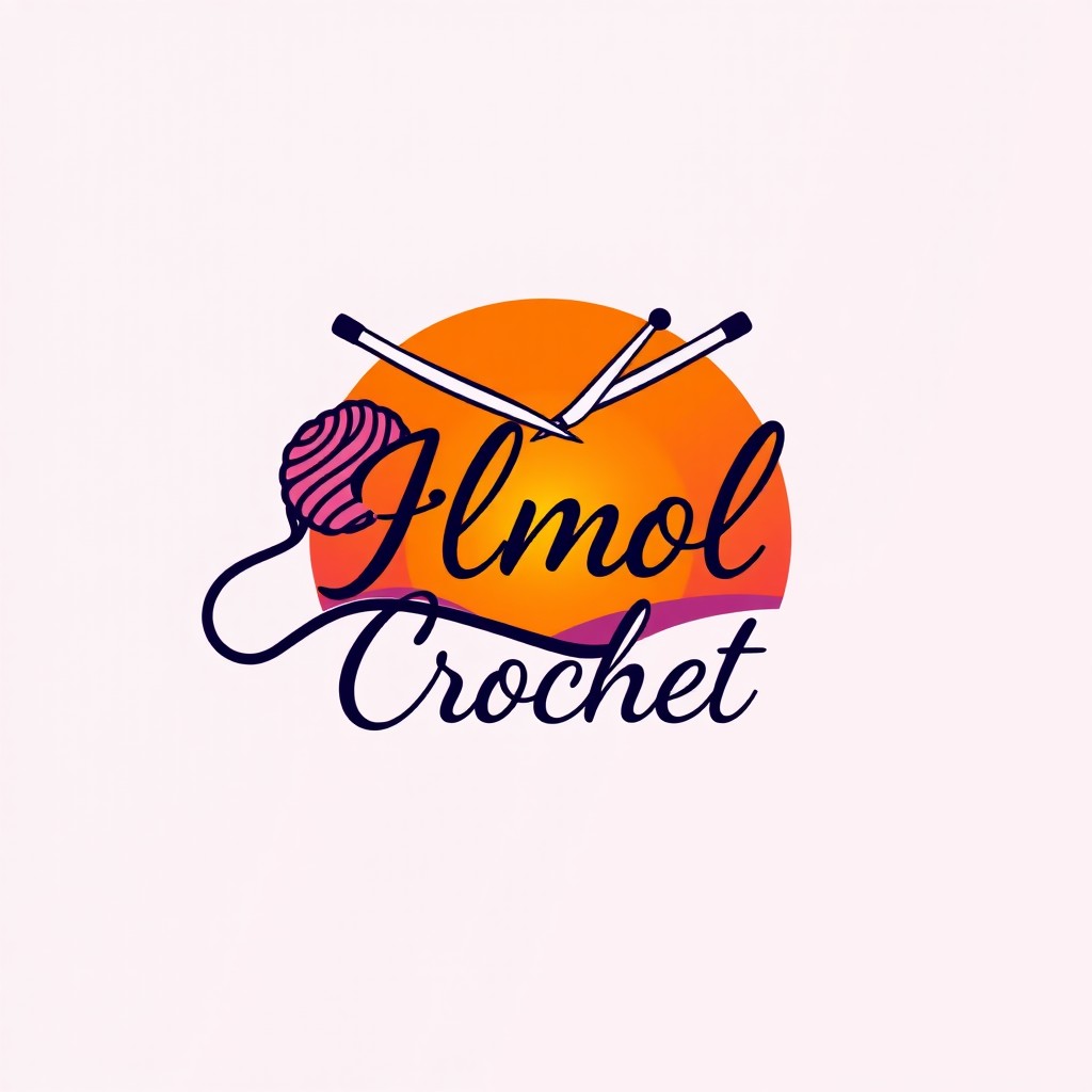 A visually appealing and modern logo design for a crochet business named 'Ilmol Crochet'