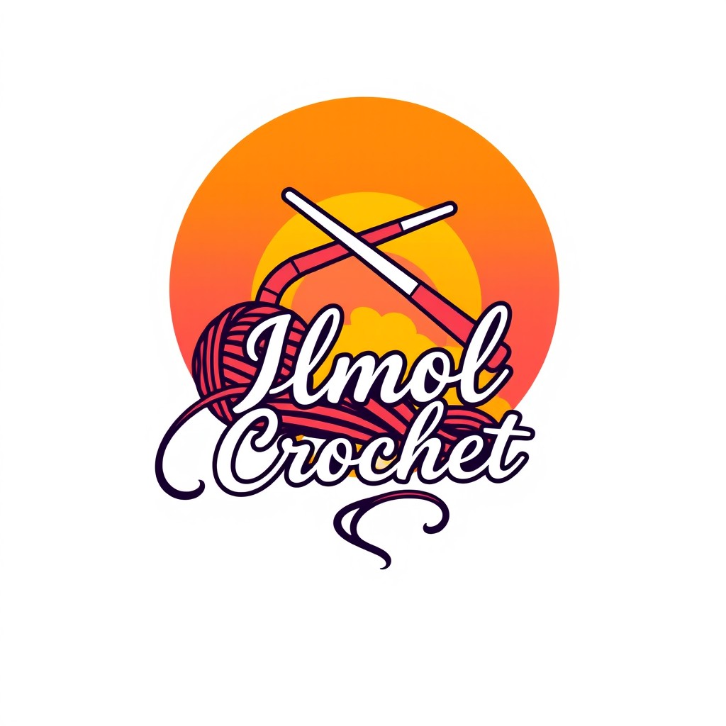 A visually appealing and modern logo design for a crochet business named 'Ilmol Crochet'