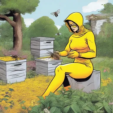 In the comics, the superheroine's secret hideout was located in an apiary filled with buzzing beehives.