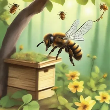 The fantasy novel described a magical apiary where talking bees guarded a hidden treasure.