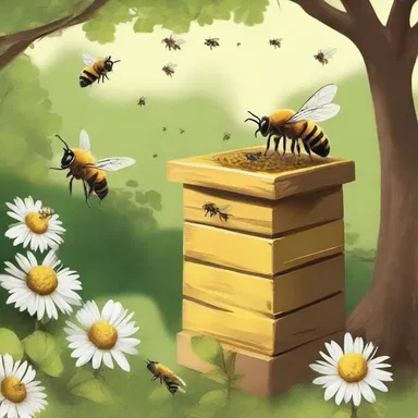 The fantasy novel described a magical apiary where talking bees guarded a hidden treasure.