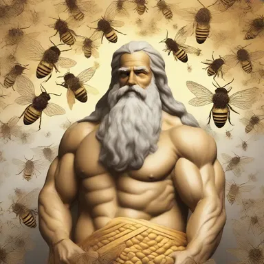 In Greek mythology, the god Zeus was often depicted as being surrounded by golden bees in his apiary.