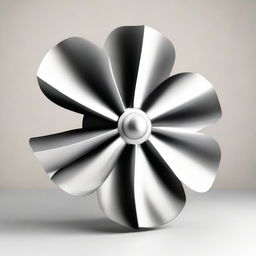 Close-up, realistic image of an impeller (Roue à Aubes) with its distinctive blade design, made of shining metal, against a neutral background.