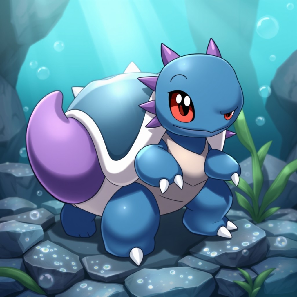 A creative Pokémon fusion inspired by Cloyster and Wartortle, blending elements of both creatures