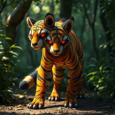 Enchanting Tiger-Raccoon Hybrids: Nature's Mystical Creatures