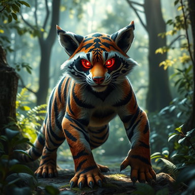 Enchanting Tiger-Raccoon Hybrids: Nature's Mystical Creatures