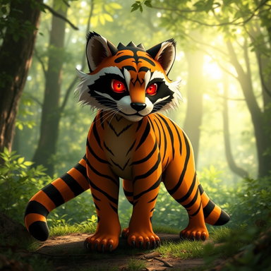 Enchanting Tiger-Raccoon Hybrids: Nature's Mystical Creatures