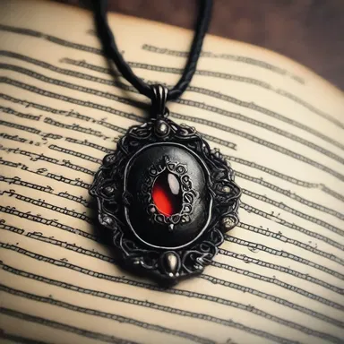 The protagonist stumbled upon an enchanted aplite pendant in the gothic literature novel.