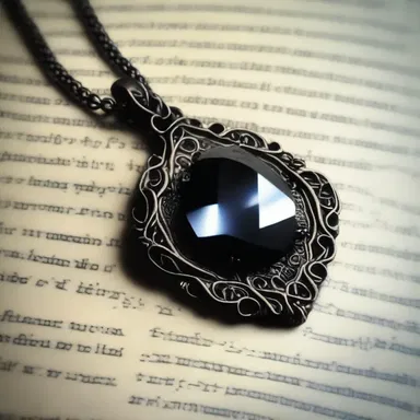 The protagonist stumbled upon an enchanted aplite pendant in the gothic literature novel.