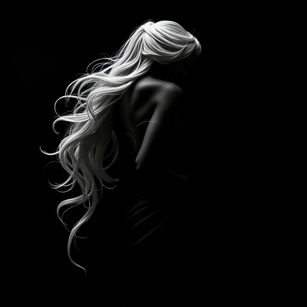 A beautifully detailed figure against a fully black background