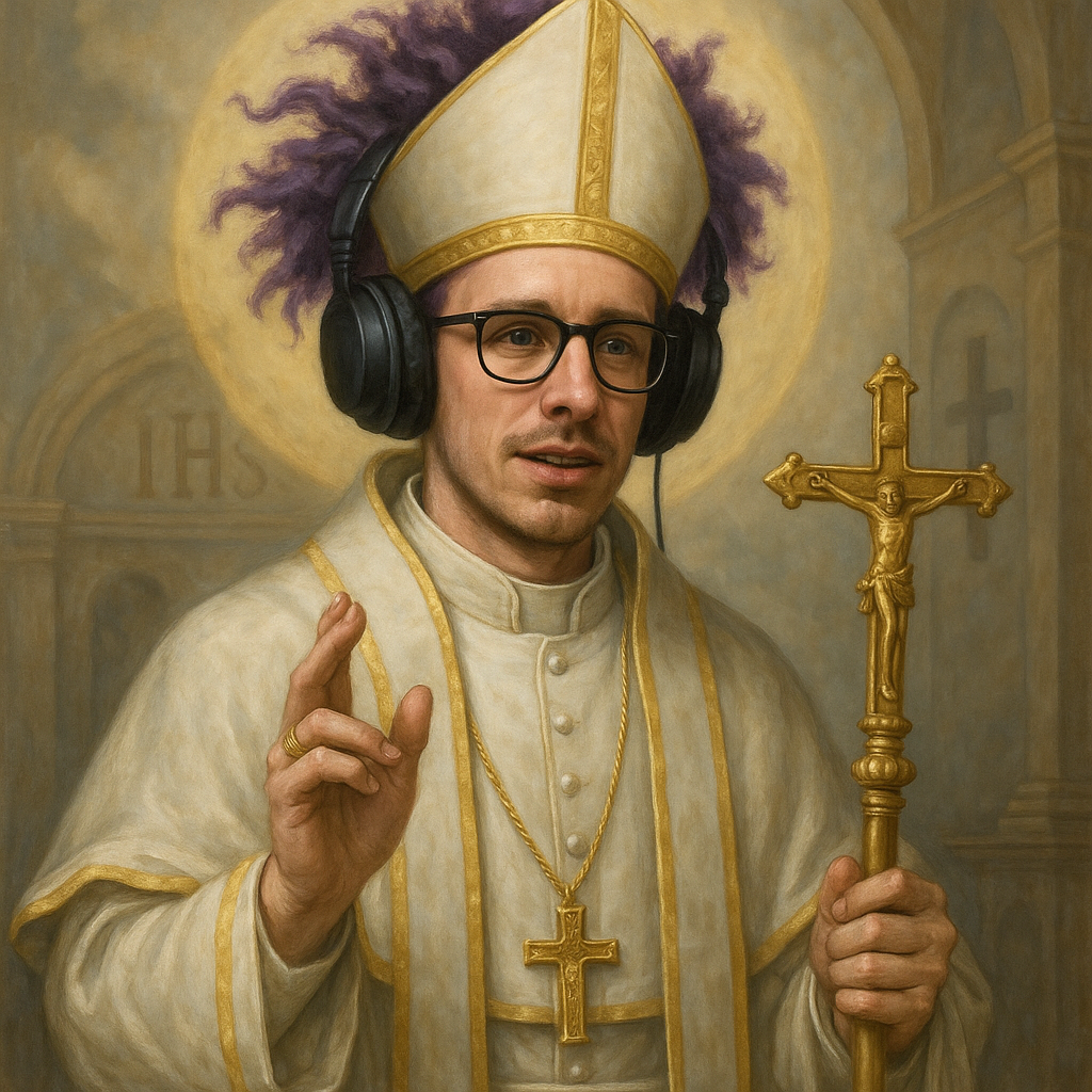 Majestic Pope Illustration: Divine Presence in a Vatican Setting