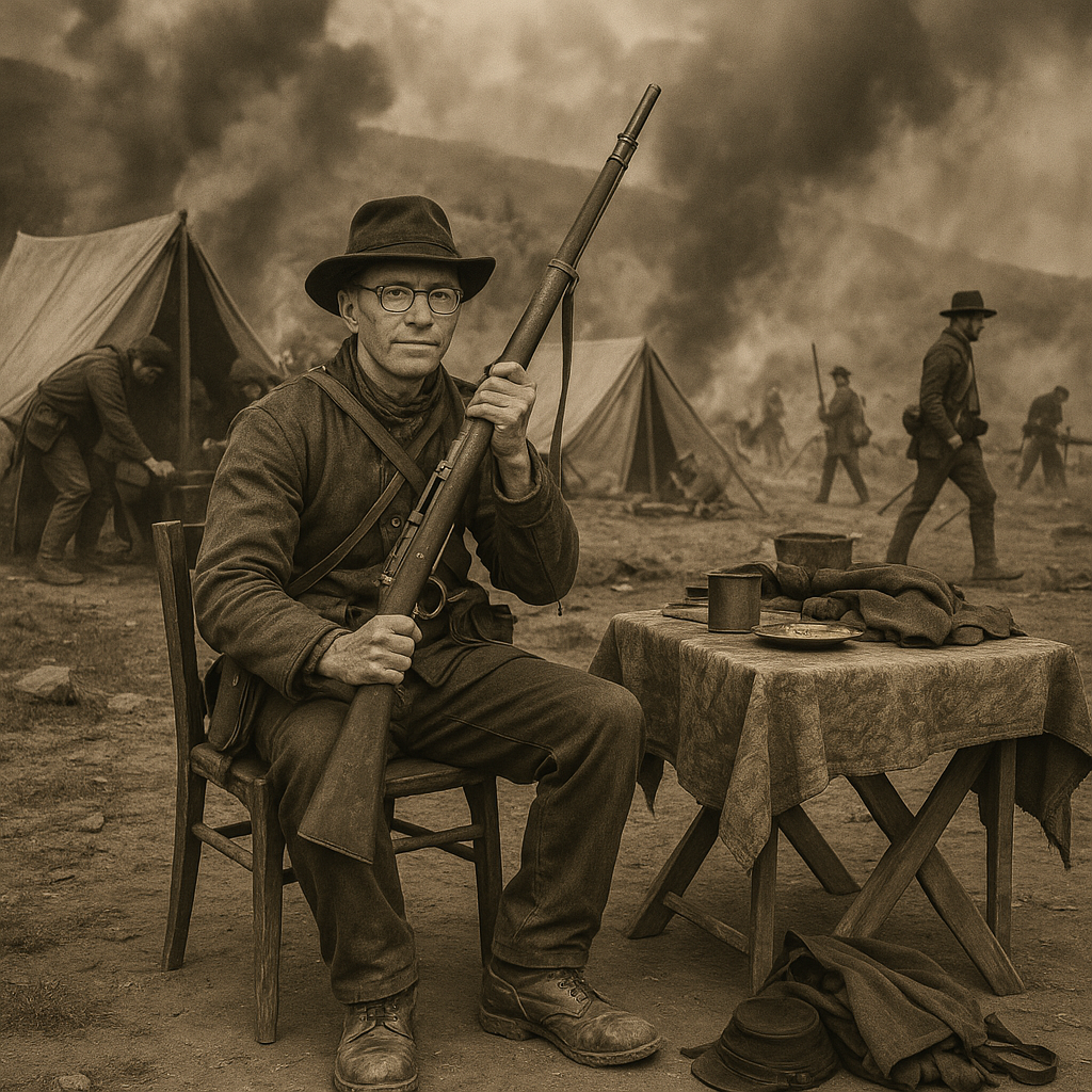 Make me fit into a 1800 war zone