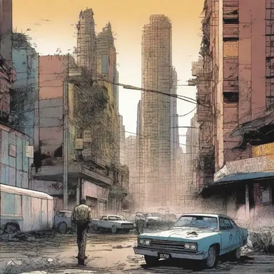 The apocalyptic comic series depicts a dystopian future where the world is on the brink of destruction.