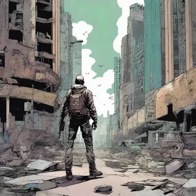 The apocalyptic comic series depicts a dystopian future where the world is on the brink of destruction.