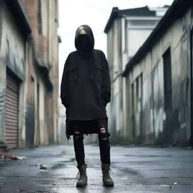 The apocalyptic fashion trend of dark, distressed clothing reflects a rebellious attitude and a sense of impending doom.