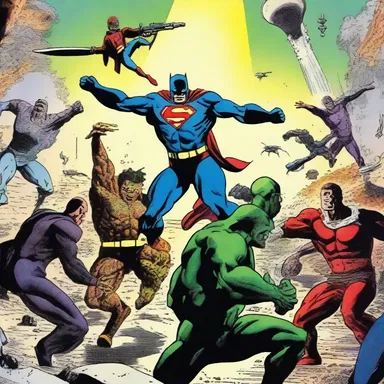 The apocalyptic storyline in the comic book had the superheroes battling against an alien invasion.