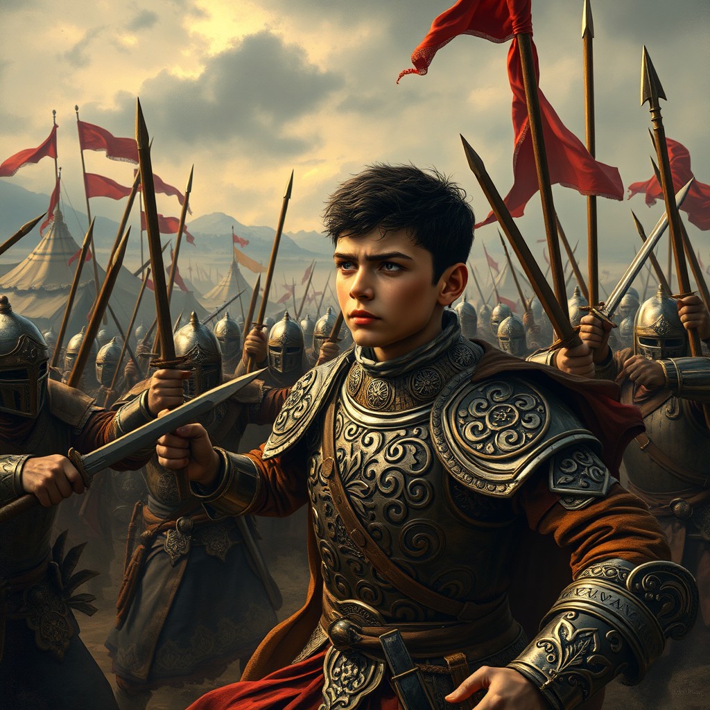 A dramatic scene depicting the moment attackers confront Hassan ibn Ali (Qasim) during Ashura