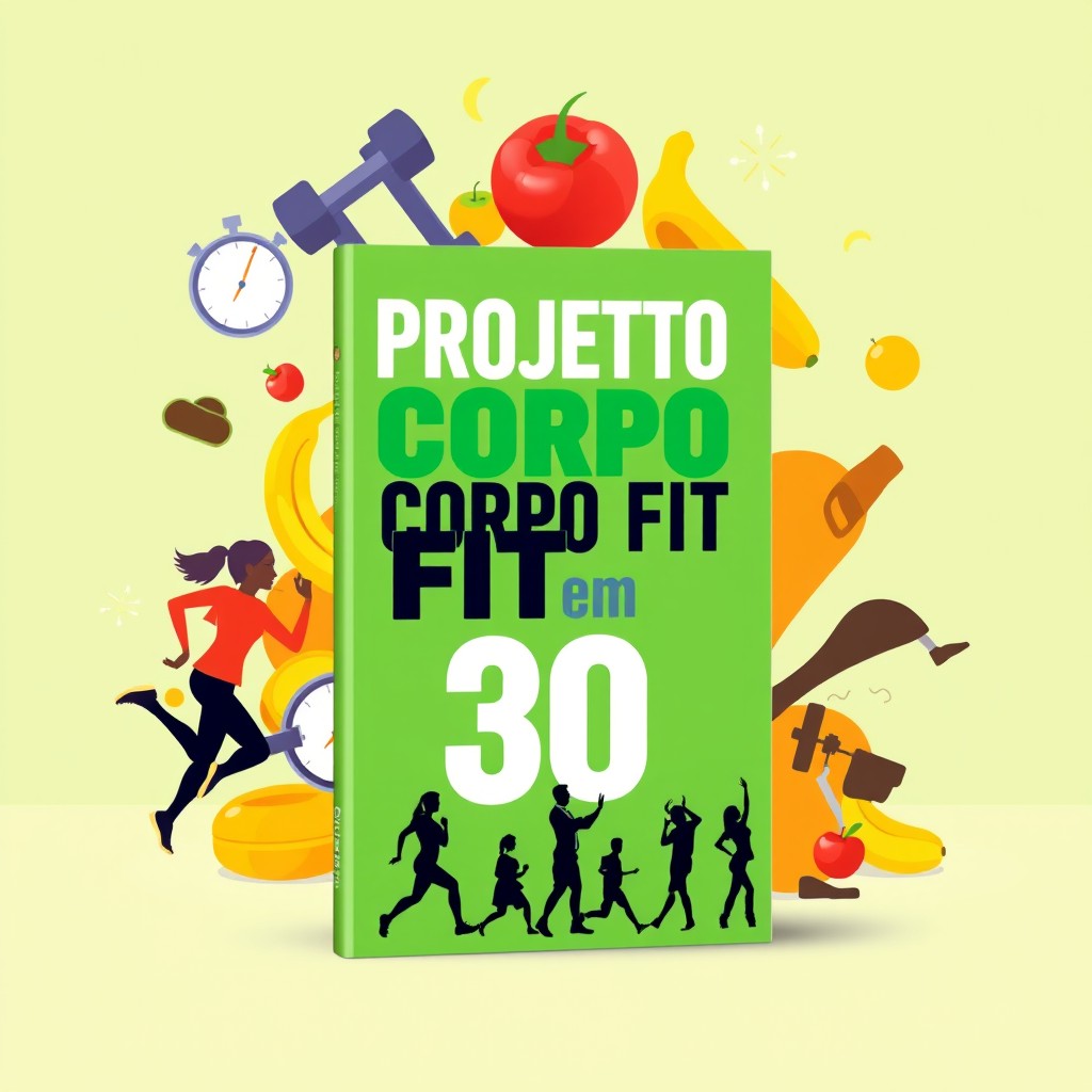 An eye-catching eBook cover design for a fitness program titled 'Projeto Corpo Fit em 30 Dias'
