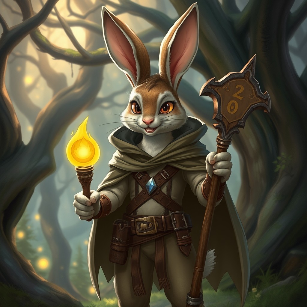 Meet Your New DnD Hero: The Adventurous Rabbit-Humanoid