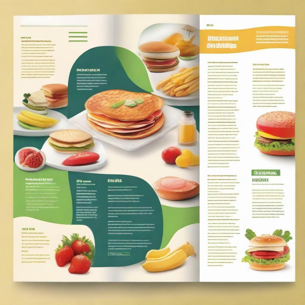 Create a brochure in English language highlighting the contrast between healthy and unhealthy foods. Use bigger, clear and easy-to-read texts.