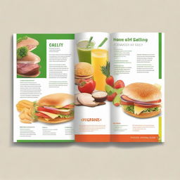 Create a brochure in English language highlighting the contrast between healthy and unhealthy foods. Use bigger, clear and easy-to-read texts.