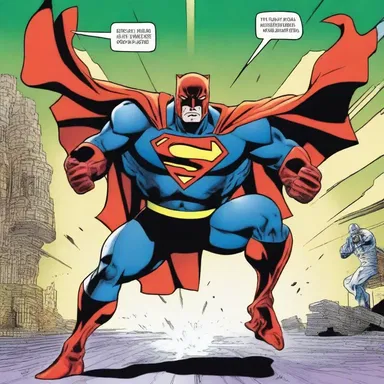 In the comic book series, the superhero reaches the apogee of his powers and defeats the supervillain.
