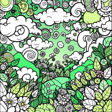 Whimsical Dreamscape Coloring Page - Intricate Patterns for Fun