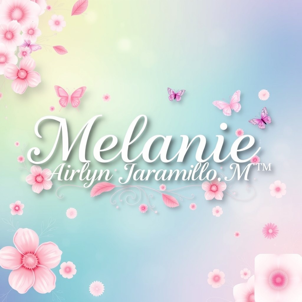 A creative and artistic representation of the name 'Melanie Airlyn Jaramillo M