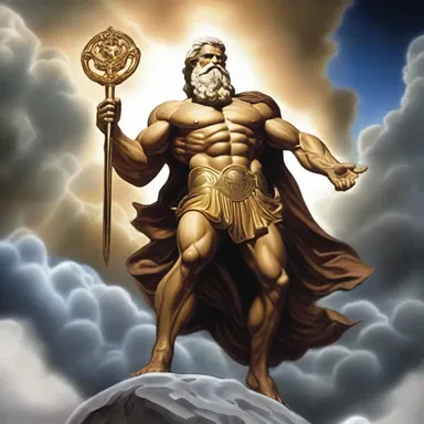 In Greek mythology, the apogee of Zeus's power was when he defeated the Titans and established his dominion over the heavens.
