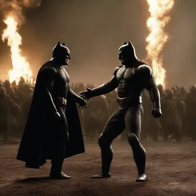 The epic battle scene in the movie reached its apogee when the protagonist vanquished the villain and saved the world.